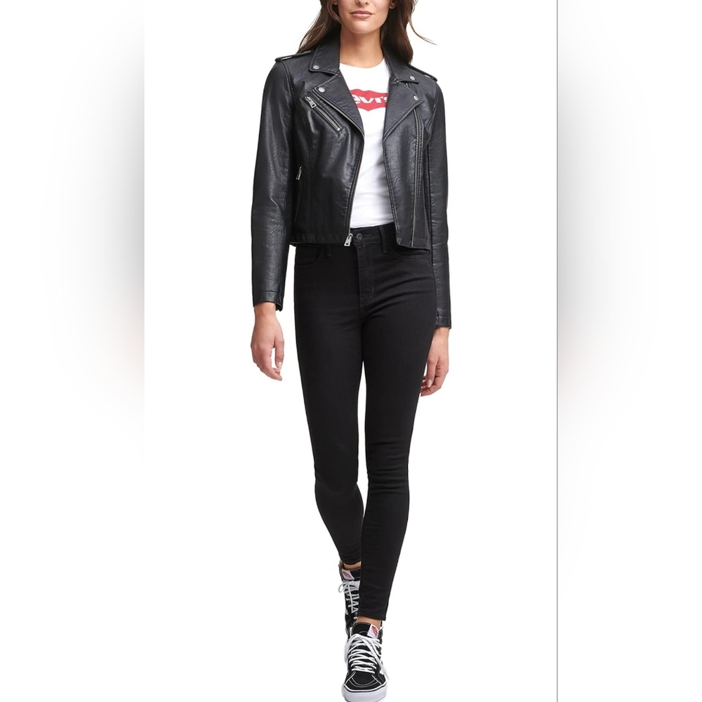 Leather Moto Jacket (Plus Size) Levi's Women's Classic Faux - Picture 5 of 7